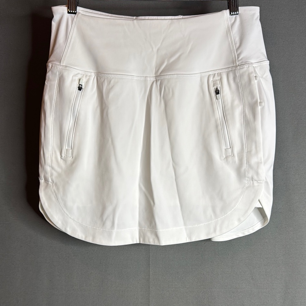 Athleta White Athletic Skort with Zip Pockets